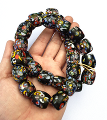 Art Deco Venerano Moretti Millefiori Mosaic Glass Beads Big And Heavy Beads