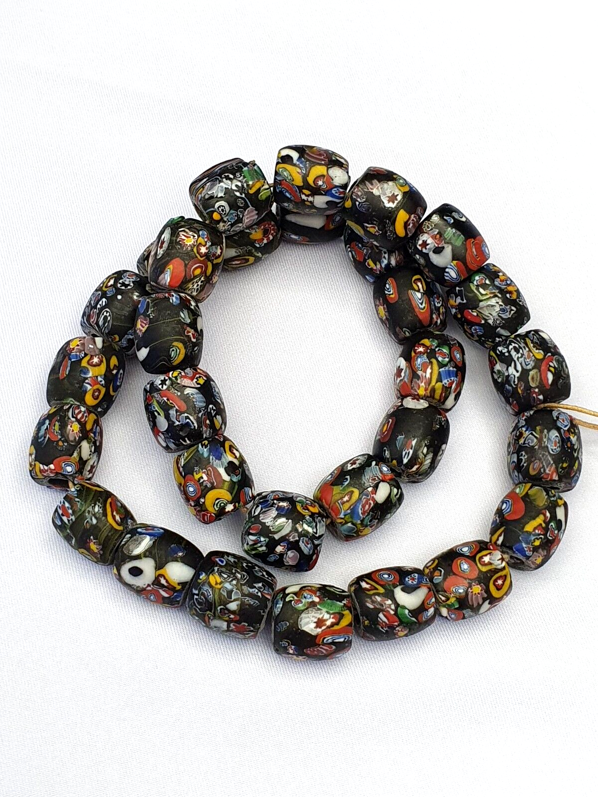 Art Deco Venerano Moretti Millefiori Mosaic Glass Beads Big And Heavy Beads