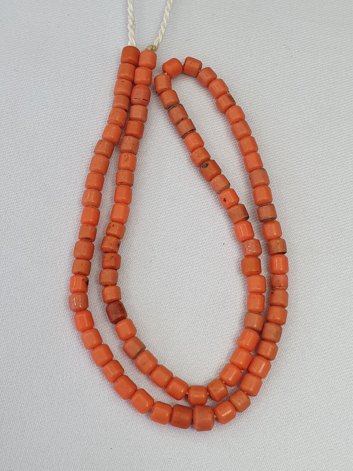 Alte Perlen Antike orange Farbe Glasperlen Schmuck Halskette 