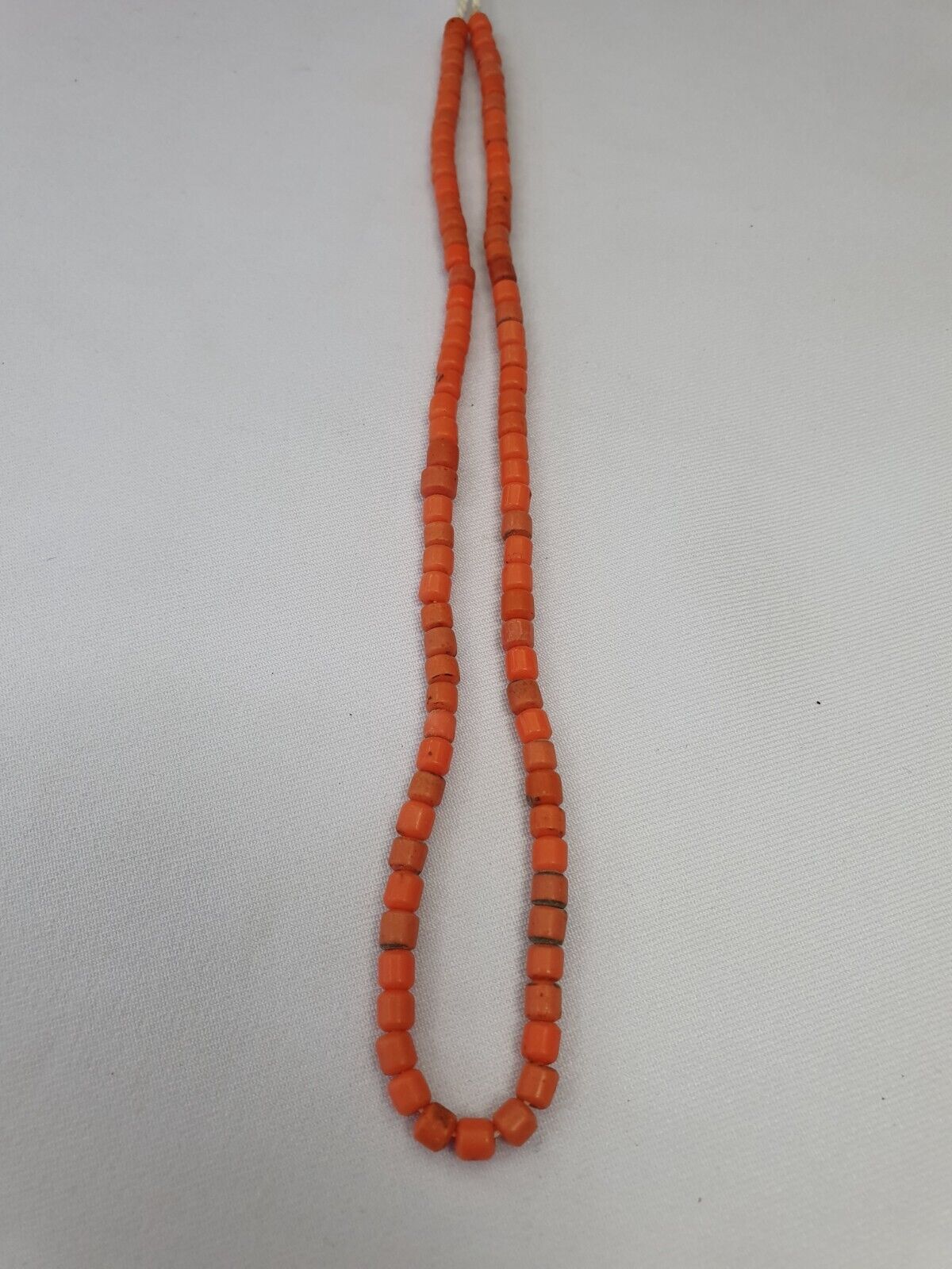 Alte Perlen Antike orange Farbe Glasperlen Schmuck Halskette 