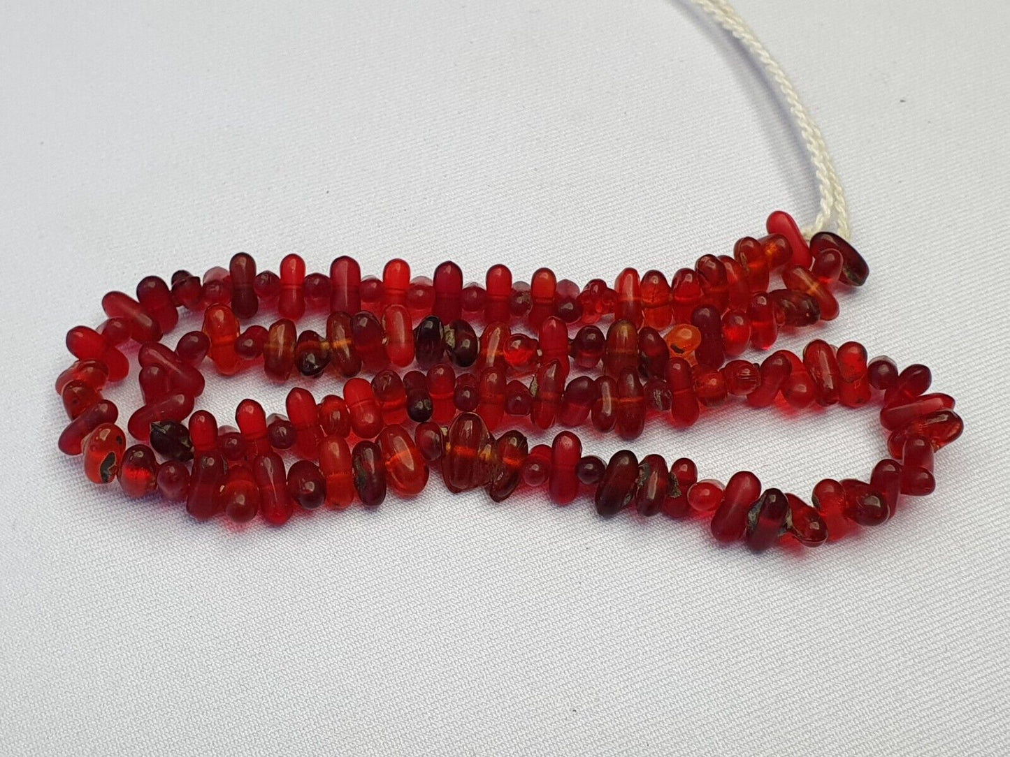 Alte Perlen Vintage rote Glasperlen Schmuck Halskette