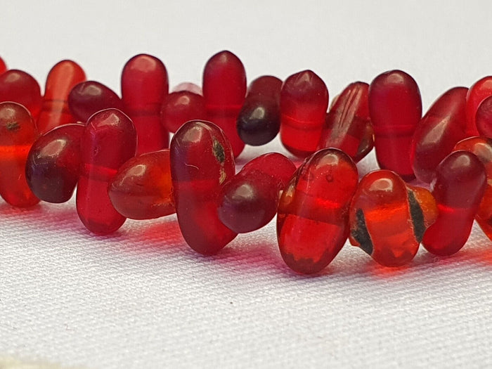 East Oasis Vintage Red Glass Trade Bead Necklace - Classic Old Bead Strand Jewelry