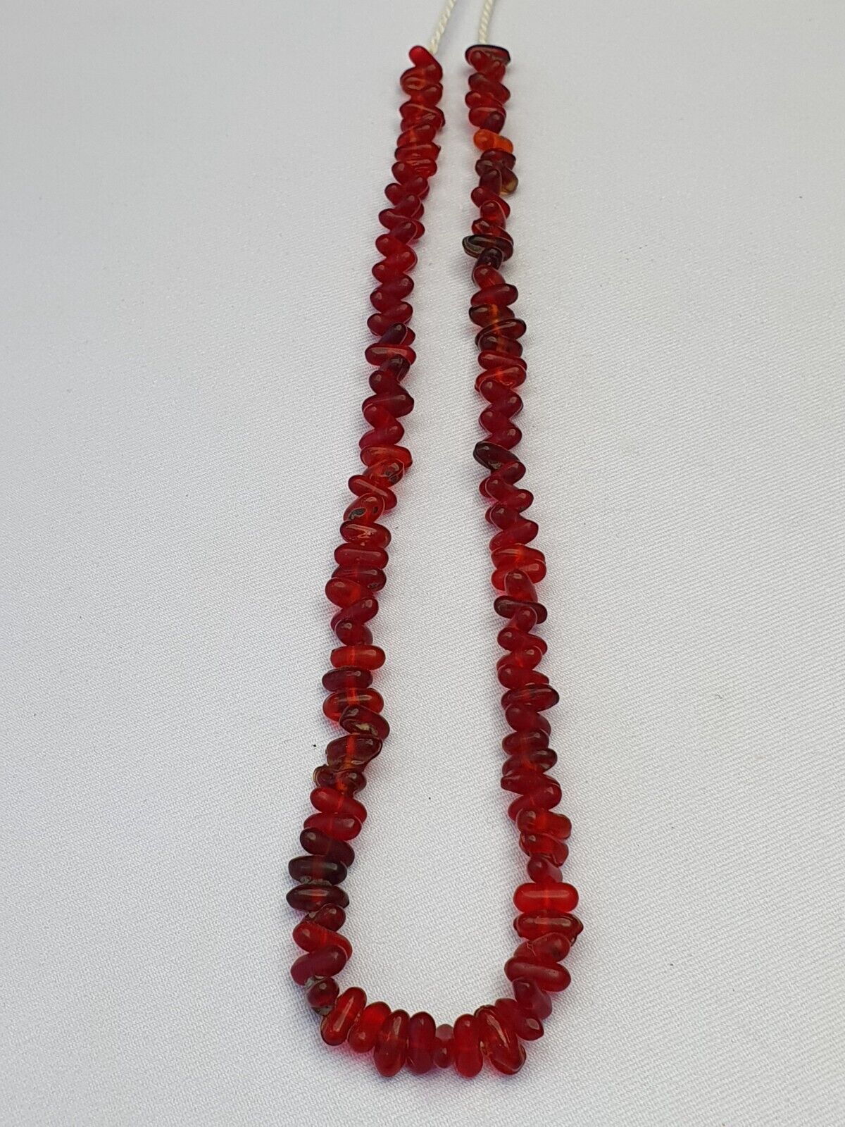 Alte Perlen Vintage rote Glasperlen Schmuck Halskette
