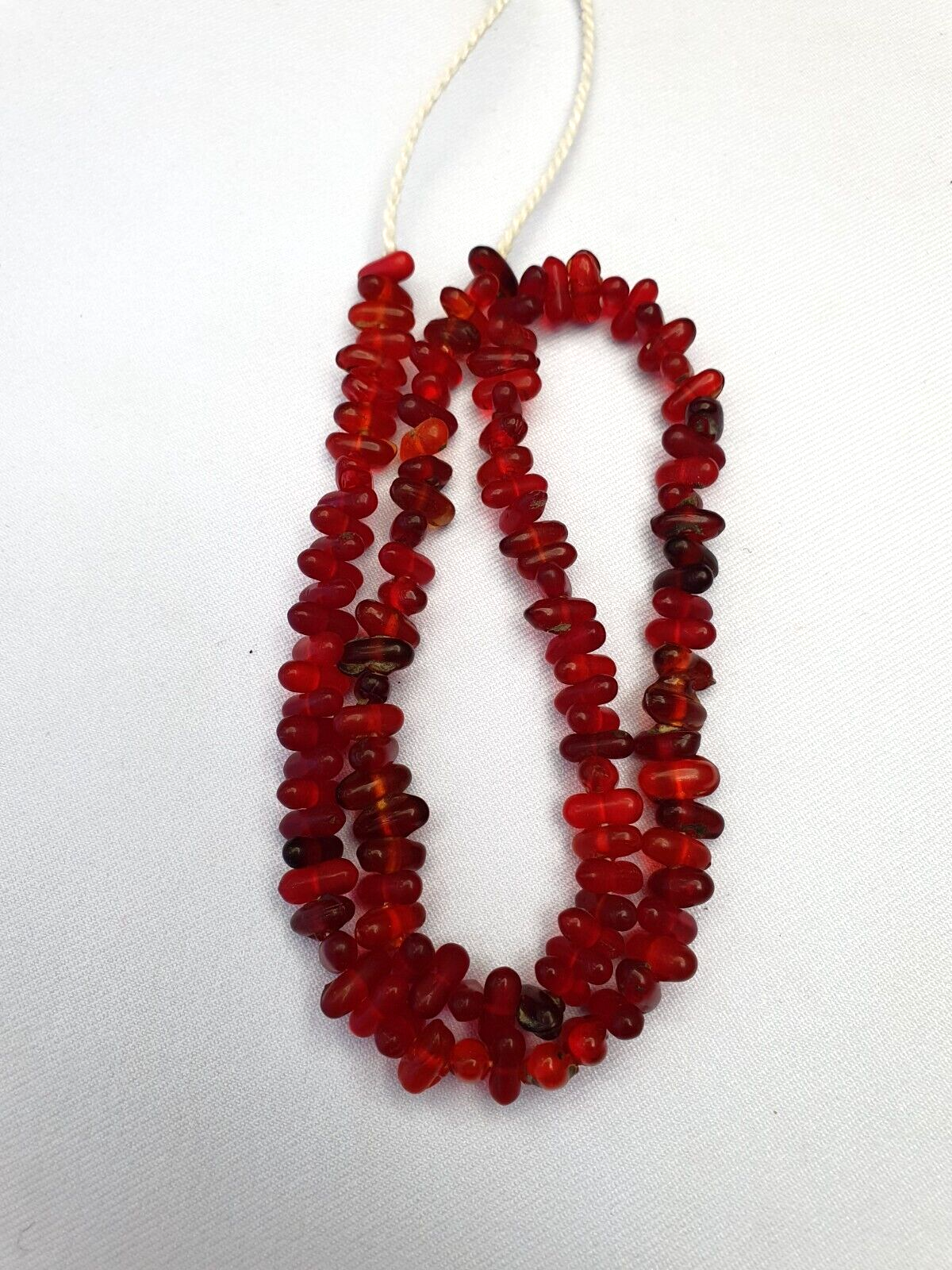 Old Beads Vintage Red Glass Beads Jewelry Necklace