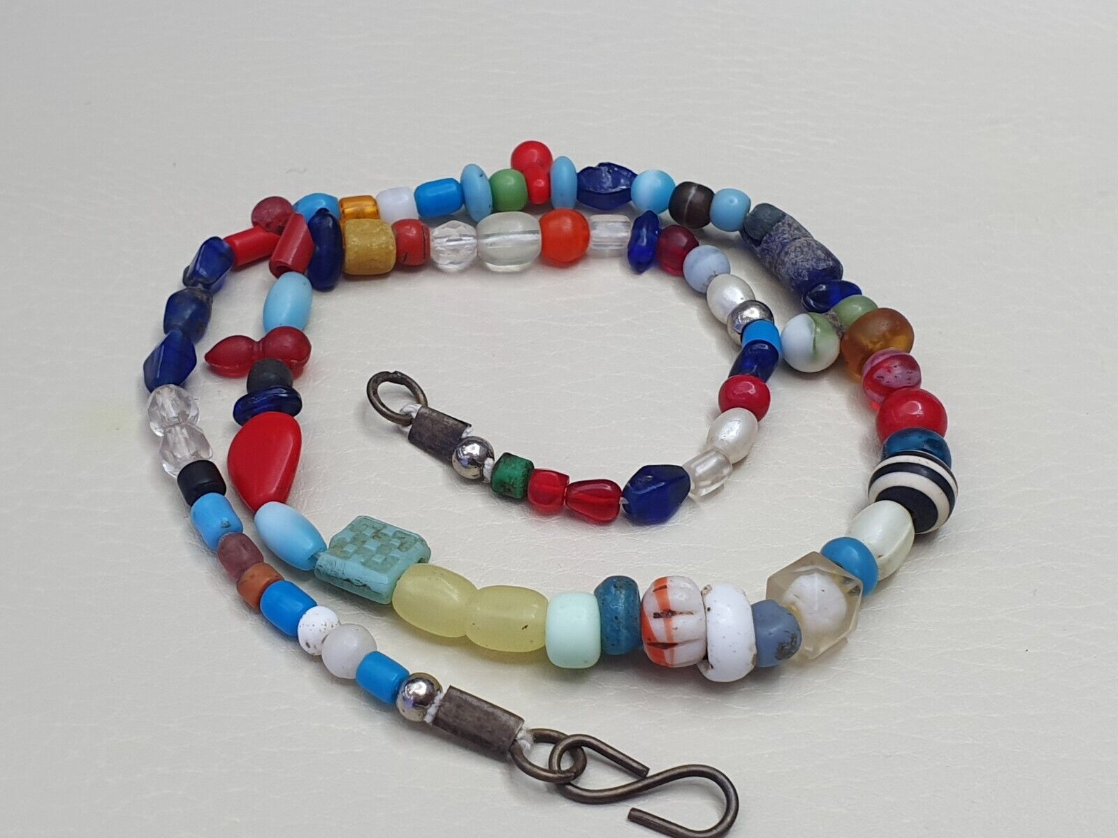 Antique Old Beads Traded Multi color Glass Beads Jewelry Necklace  Mala