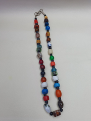 East Oasis Antique Trade Bead Mala Necklace - Old Stone and Glass Beads