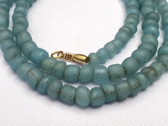Antique Old Traded Sky Blue color Glass Beads Jewelry Necklace  Mala
