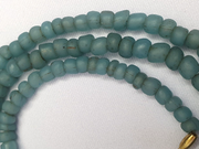 Antike alt gehandelte himmelblaue Glasperlen Schmuck Halskette Mala 