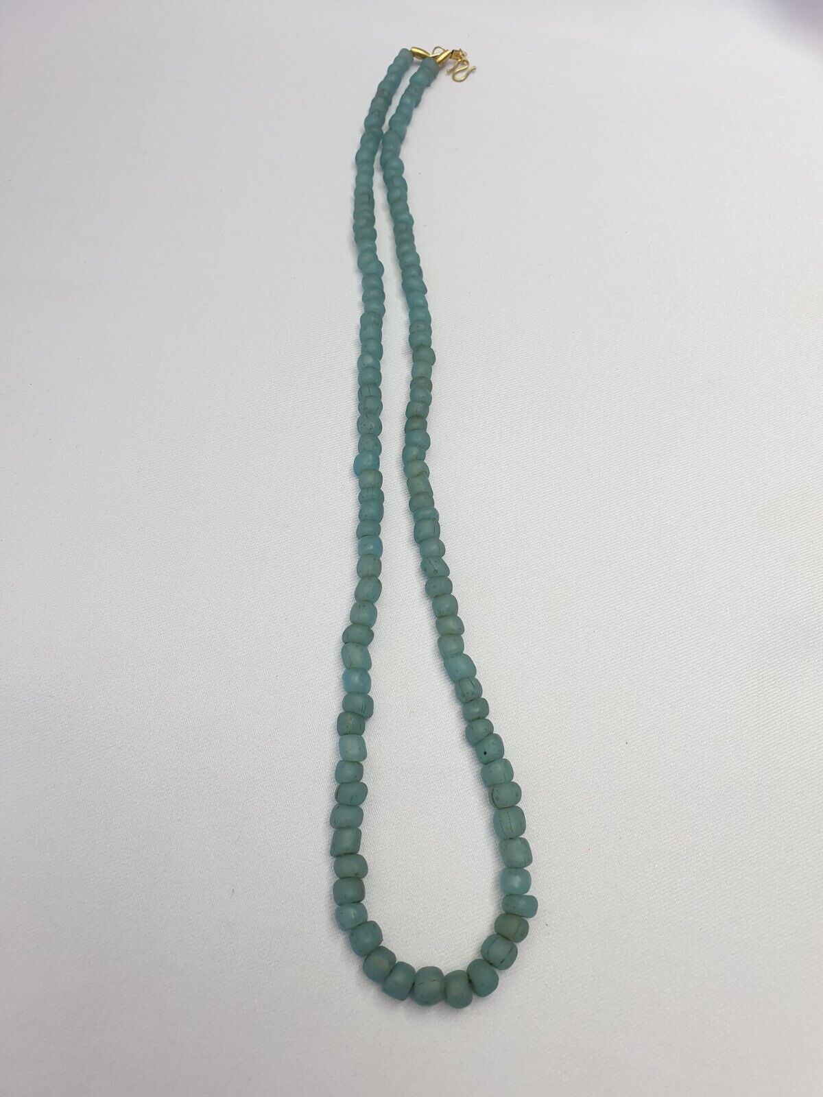 Antique Old Traded Sky Blue color Glass Beads Jewelry Necklace  Mala