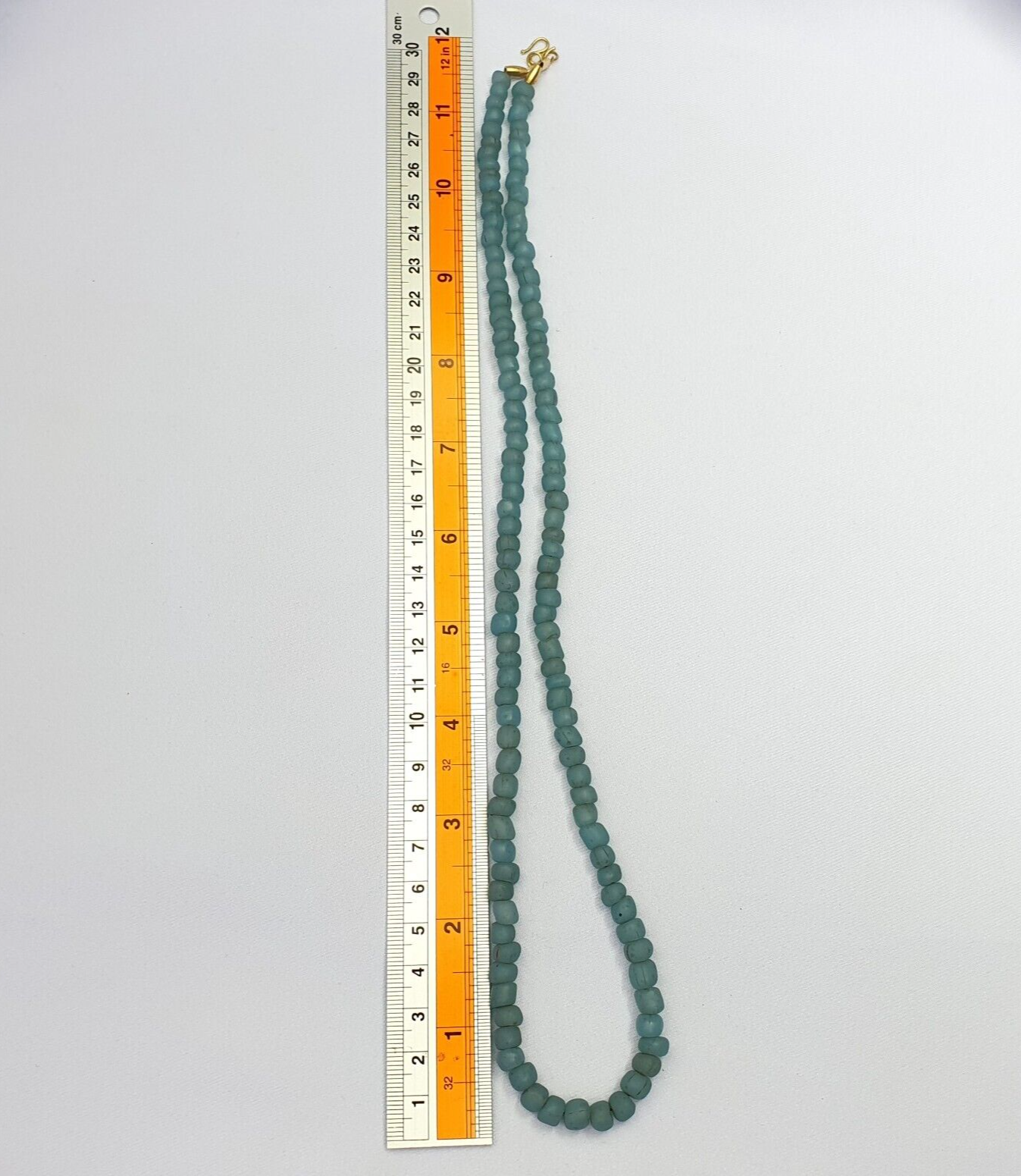 Antique Old Traded Sky Blue color Glass Beads Jewelry Necklace  Mala