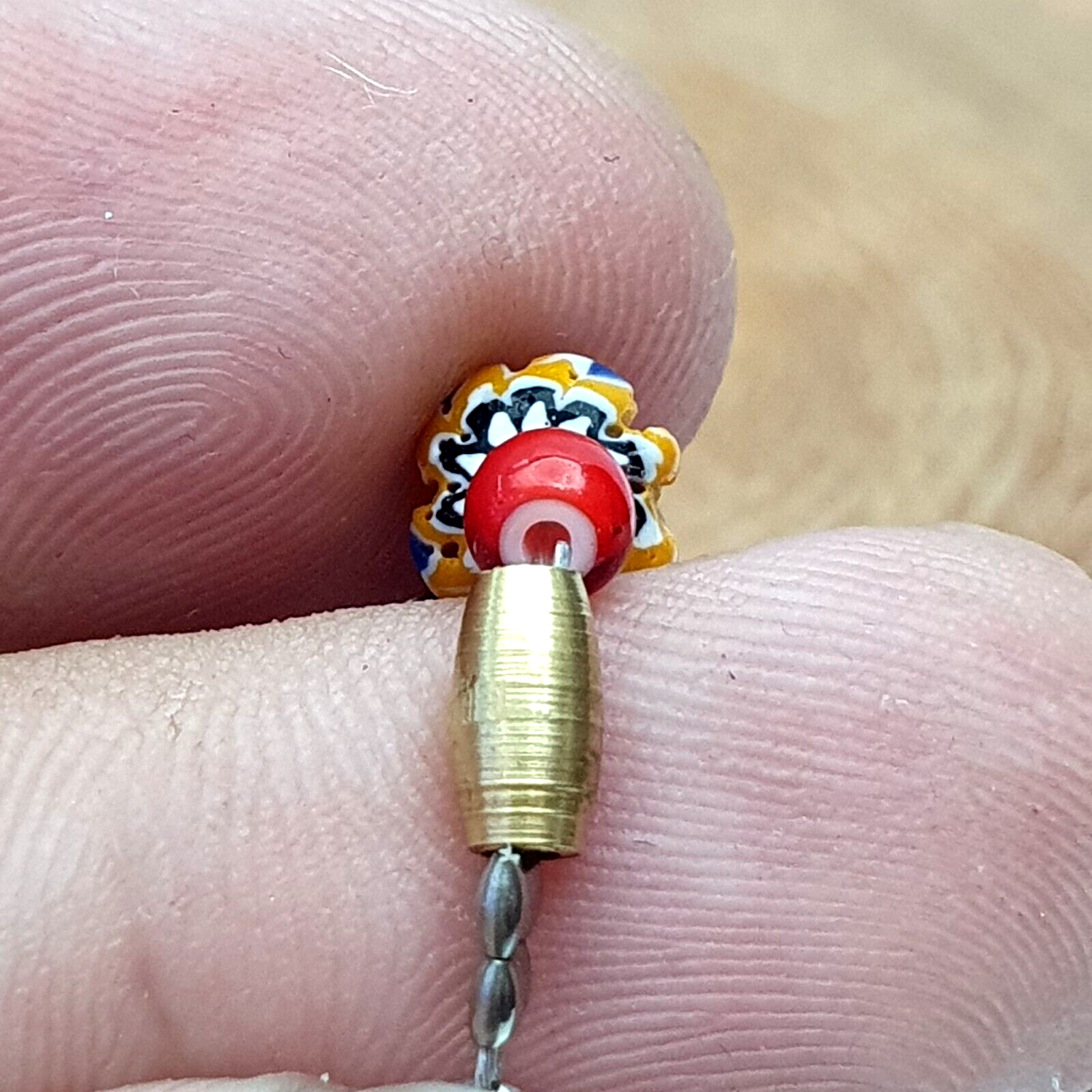 Tiny Chevrons and White Heart Venetian Trade Beads African COLLECTION Necklace