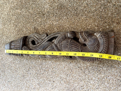 Antique wood carving wall bracket corbel Chinese Dragon lion 16 Inches