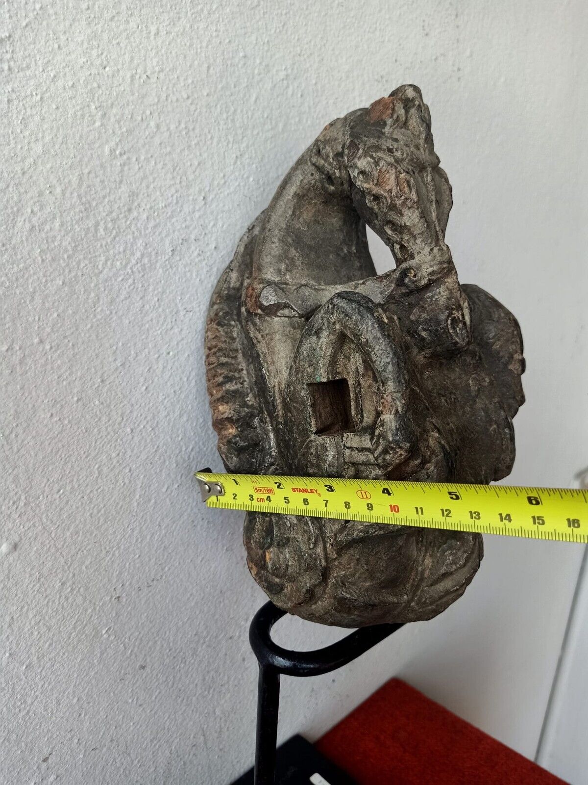 1700 年代古代舊木手工雕刻稀有馬雕像