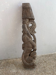 Antique wood carving wall bracket corbel Chinese Dragon lion 16 Inches