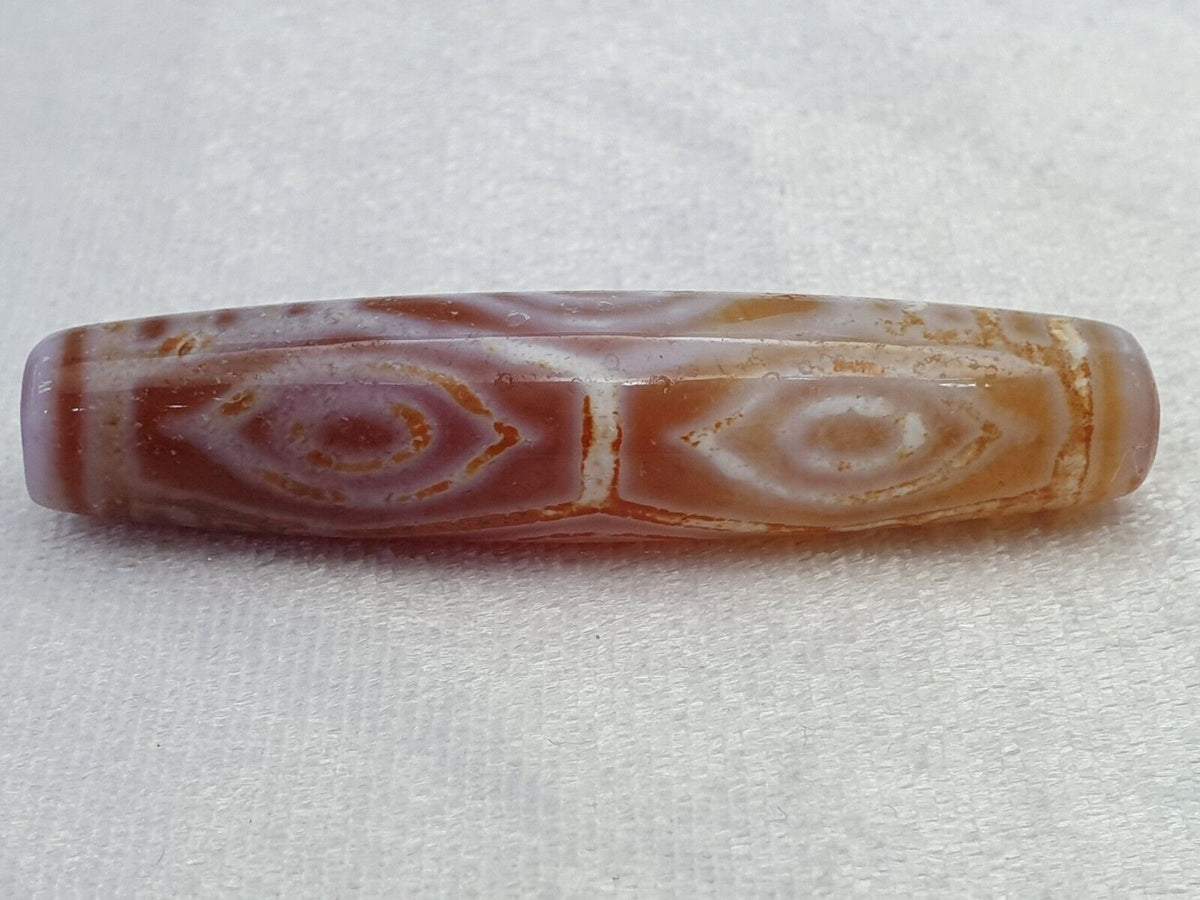 Himalayan Indo Tibetan vintage 6 Eyes rare Patterns Dzi chung Dzi Amulet Bead