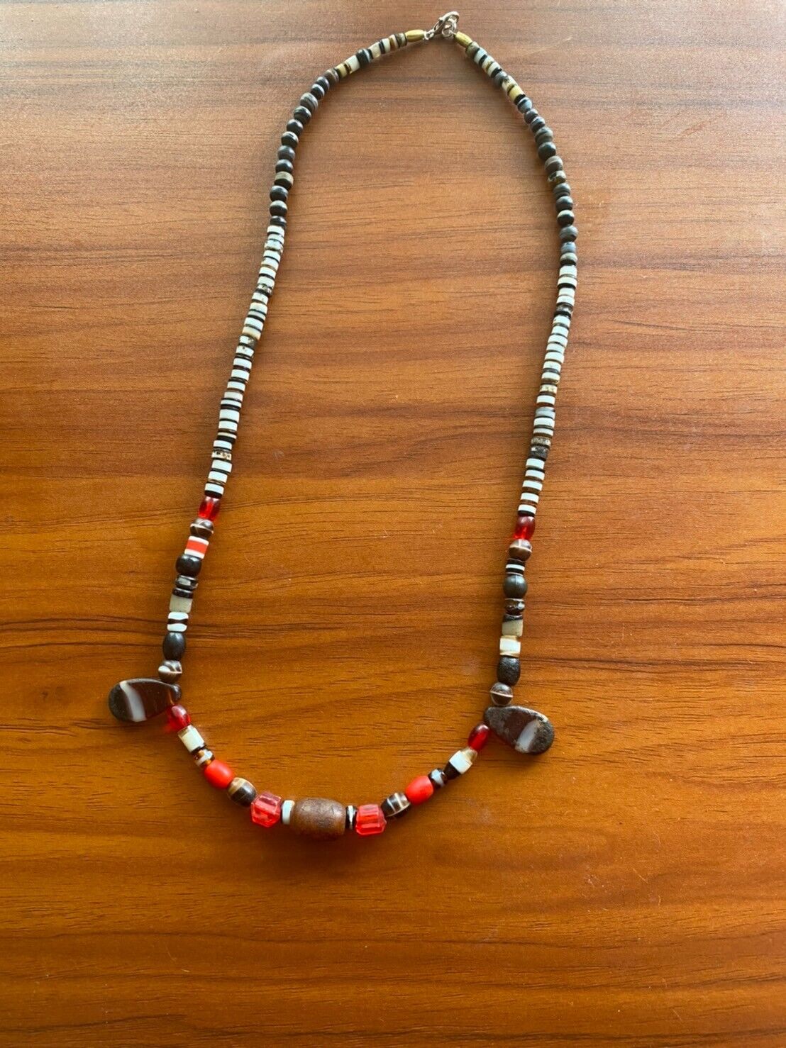 Ancient Old Dzi Banded Agate Amber and glass beads Antique Beads Necklace Mala