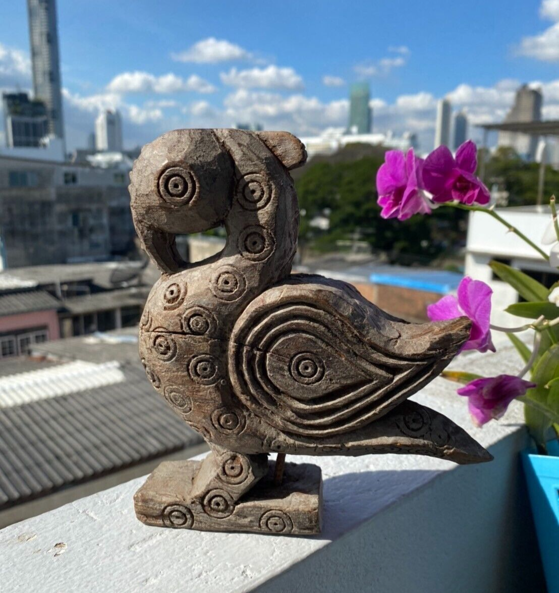 Antique wood carving Bird 18th- 19th century Hand carved