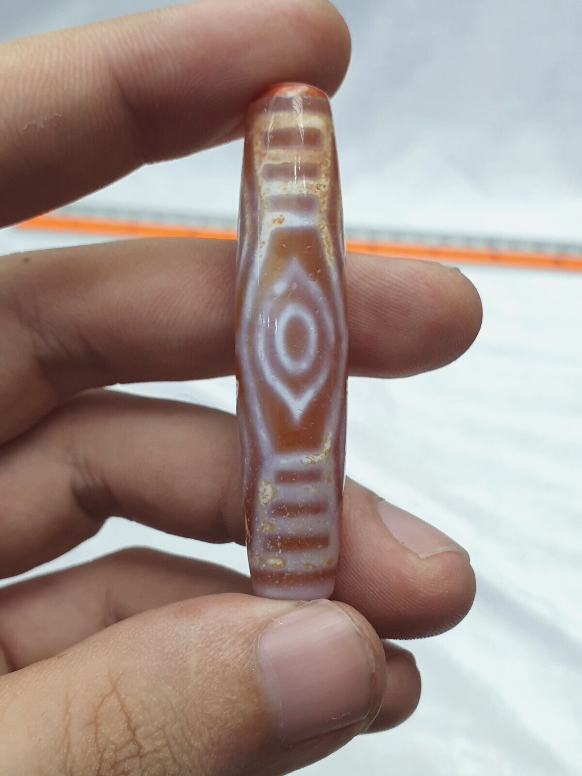 喜馬拉雅印藏復古 6 眼稀有圖案天珠天珠護身符珠