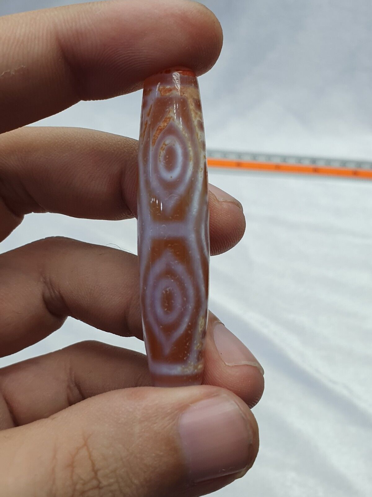 Himalayan Indo Tibetan vintage 6 Eyes rare Patterns Dzi chung Dzi Amulet Bead