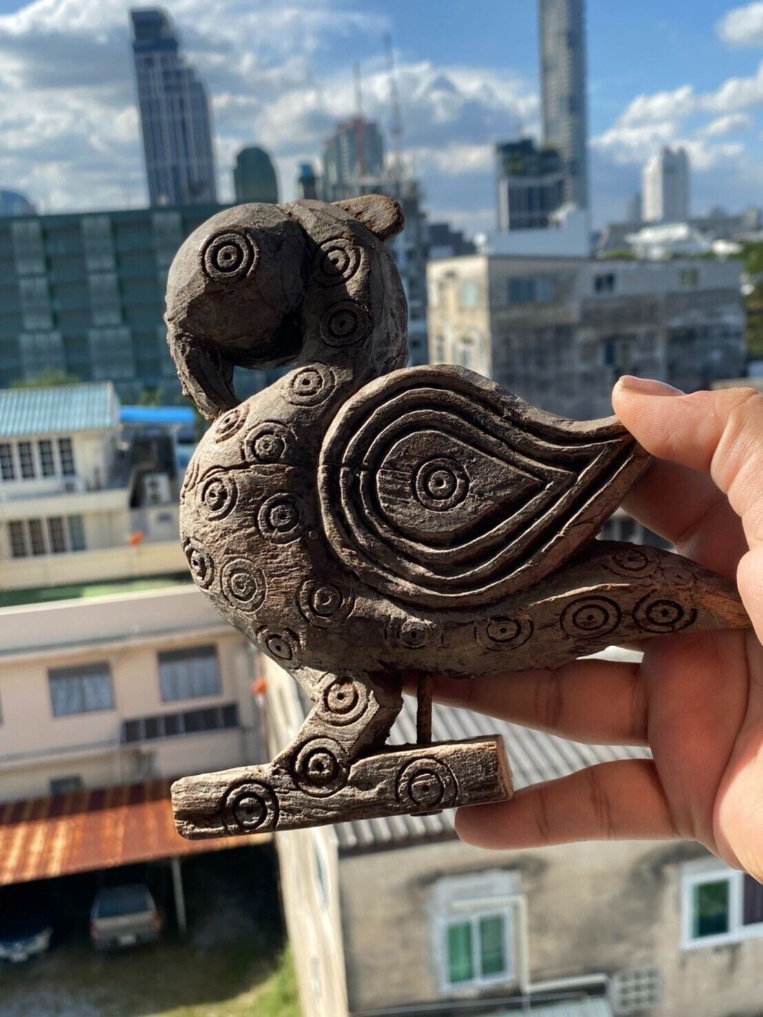 Antique wood carving Bird 18th- 19th century Hand carved