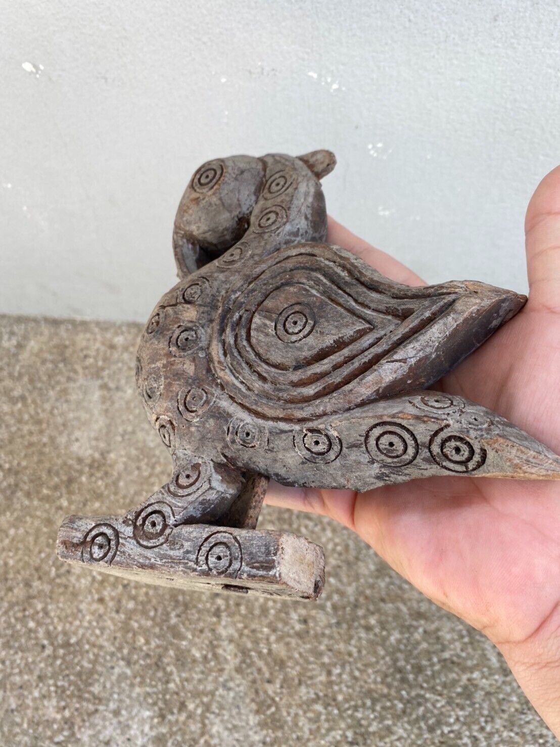 Antique wood carving Bird 18th- 19th century Hand carved