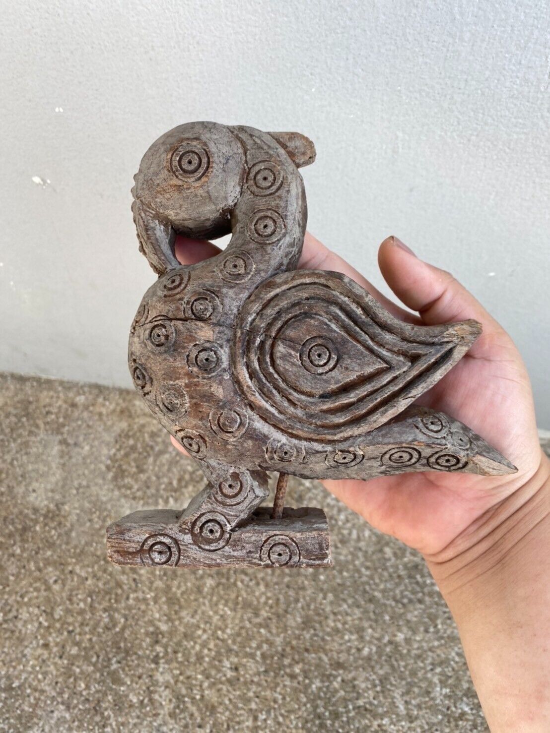 Antique wood carving Bird 18th- 19th century Hand carved