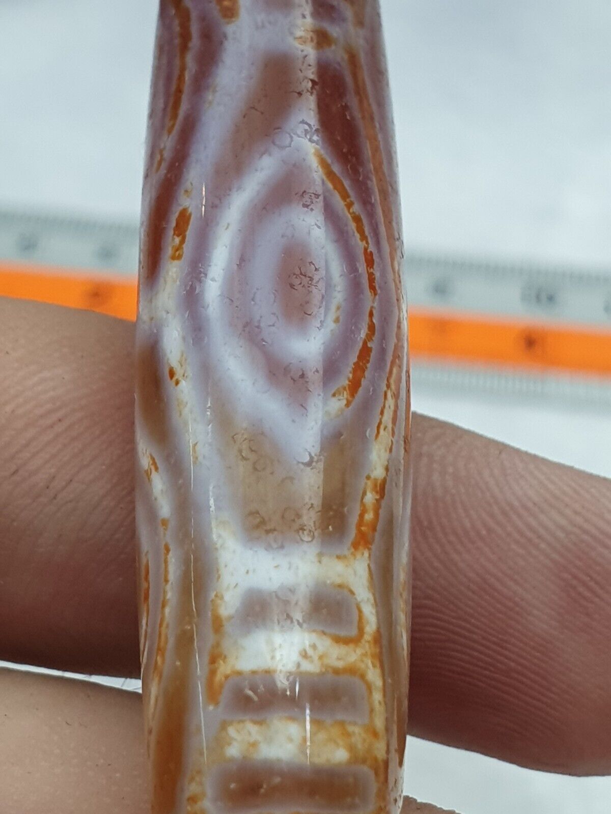 Himalayan Indo Tibetan vintage 6 Eyes rare Patterns Dzi chung Dzi Amulet Bead