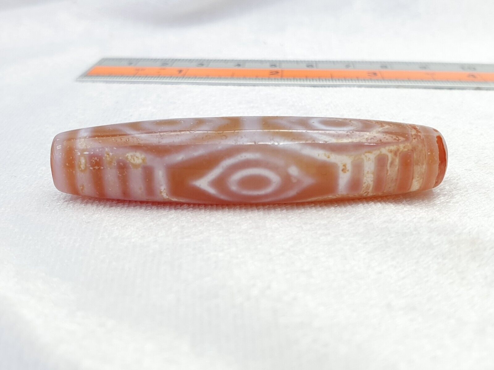 Himalayan Indo Tibetan vintage 6 Eyes rare Patterns Dzi chung Dzi Amulet Bead
