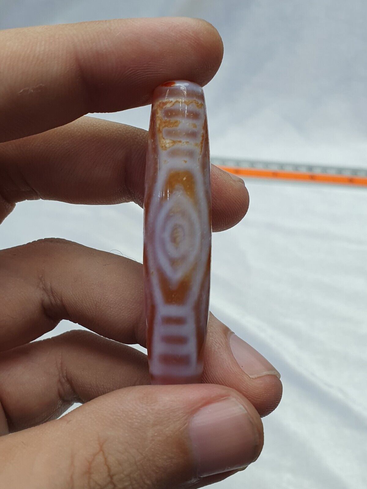 Himalayan Indo Tibetan vintage 6 Eyes rare Patterns Dzi chung Dzi Amulet Bead