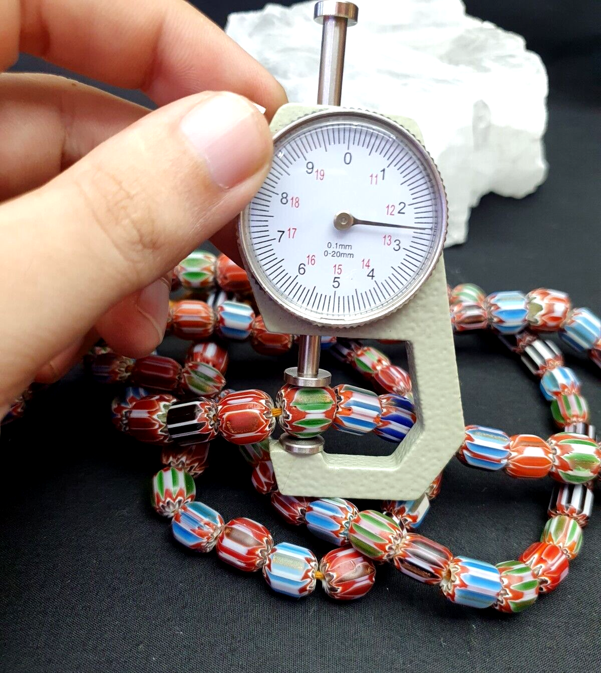 MULTI color Beads Chevrons venetian Glass Beads African Necklace 11-12mm