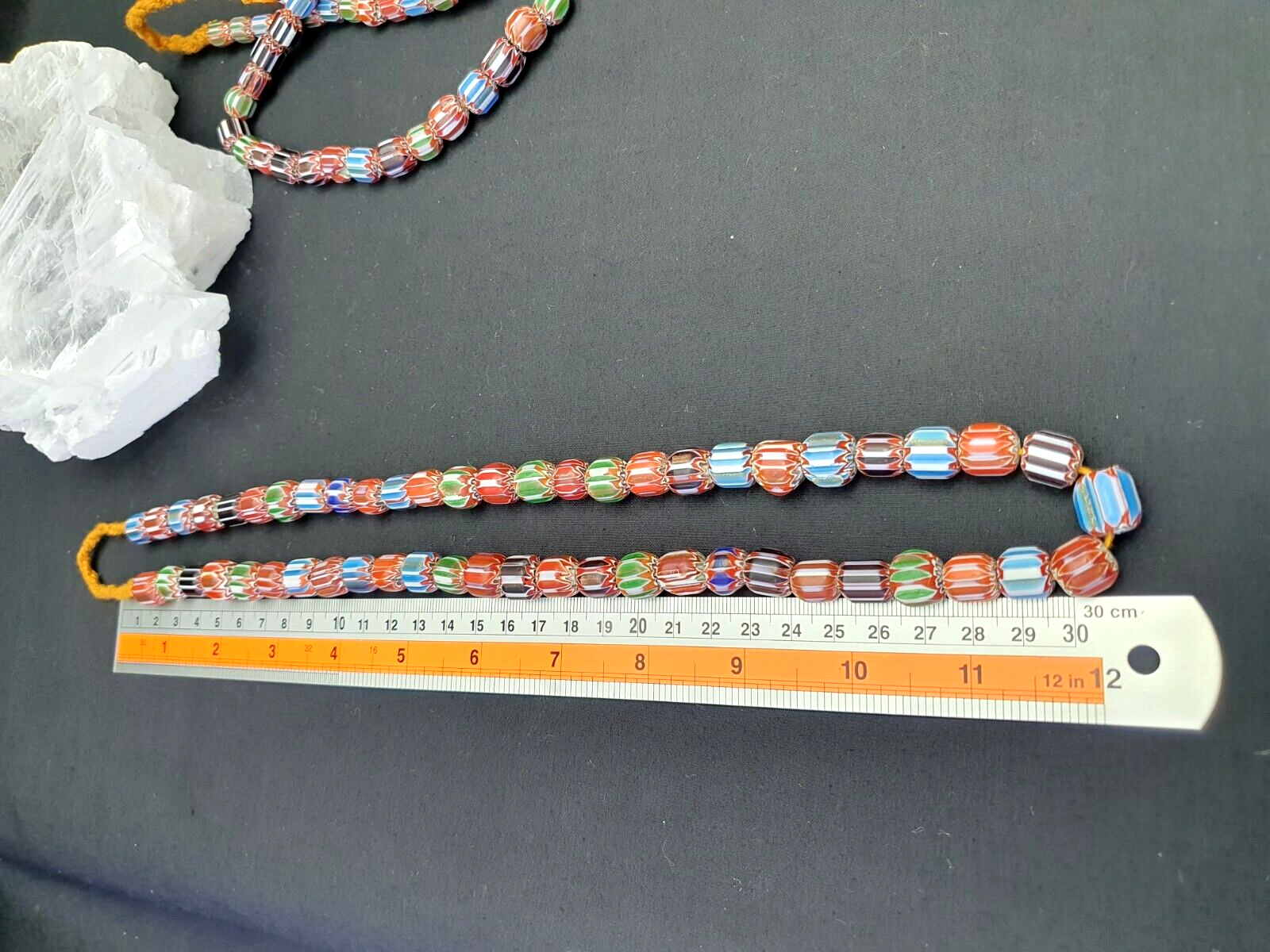 MULTI color Beads Chevrons venetian Glass Beads African Necklace 11-12mm