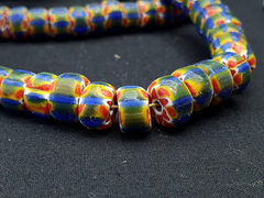 MULTI color Beads Chevrons venetian Glass Beads African collection Necklace 10mm