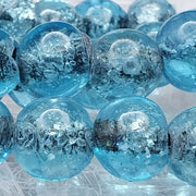 East Oasis Antique Dutch Lamp Work Glass Beads in Aqua Blue, 11-11.5mm Trade Beads