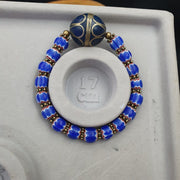 East Oasis Vintage Blue Venetian Chevron Beads Bracelet with Afghan Bead Accents