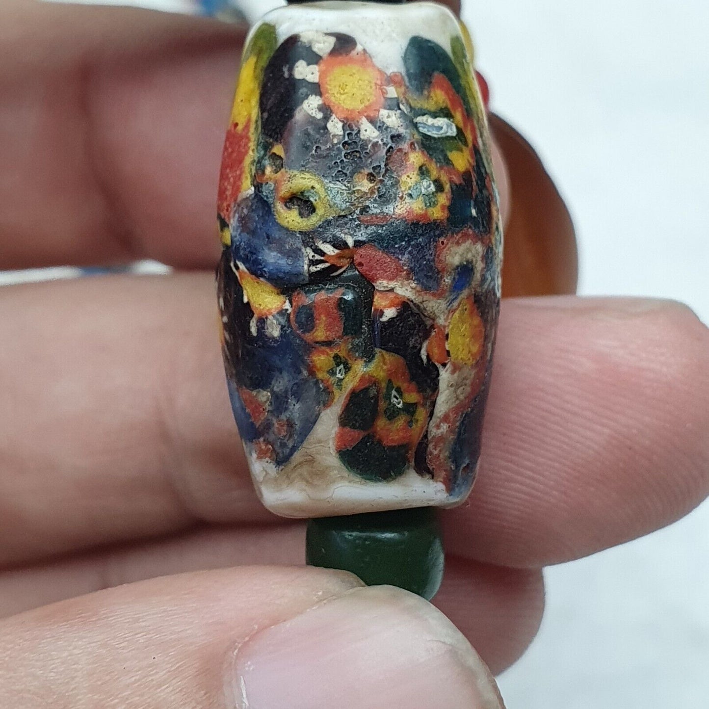 美麗的複古手工泰國玻璃珠長項鍊