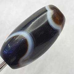 Antique Indo Tibetan Beautiful pattern Agate Beads, Amulet bead 29mm x 15mm