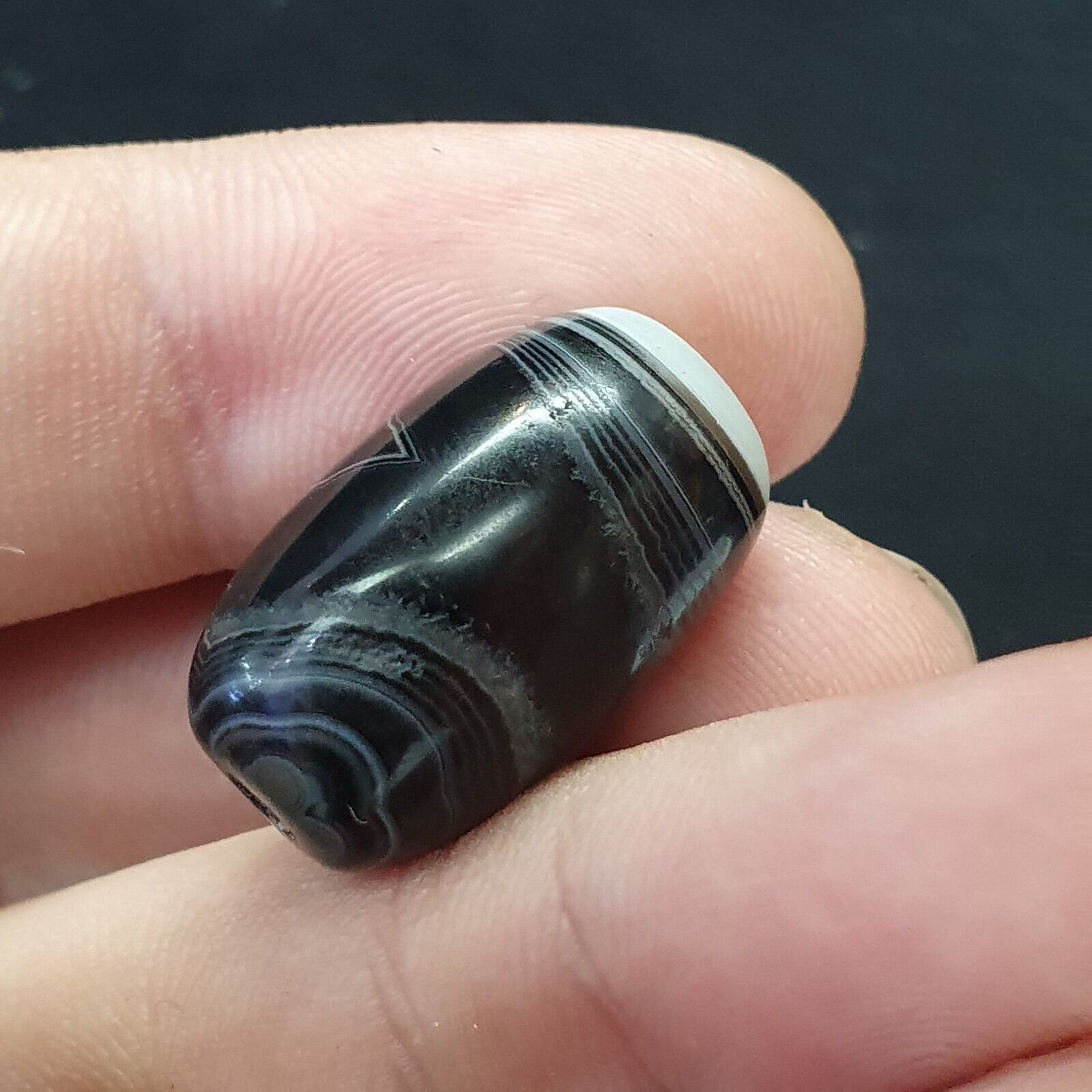 Antique Indo Tibetan Soleimani Agate Beads, Soleimani Agate Bead Amulet