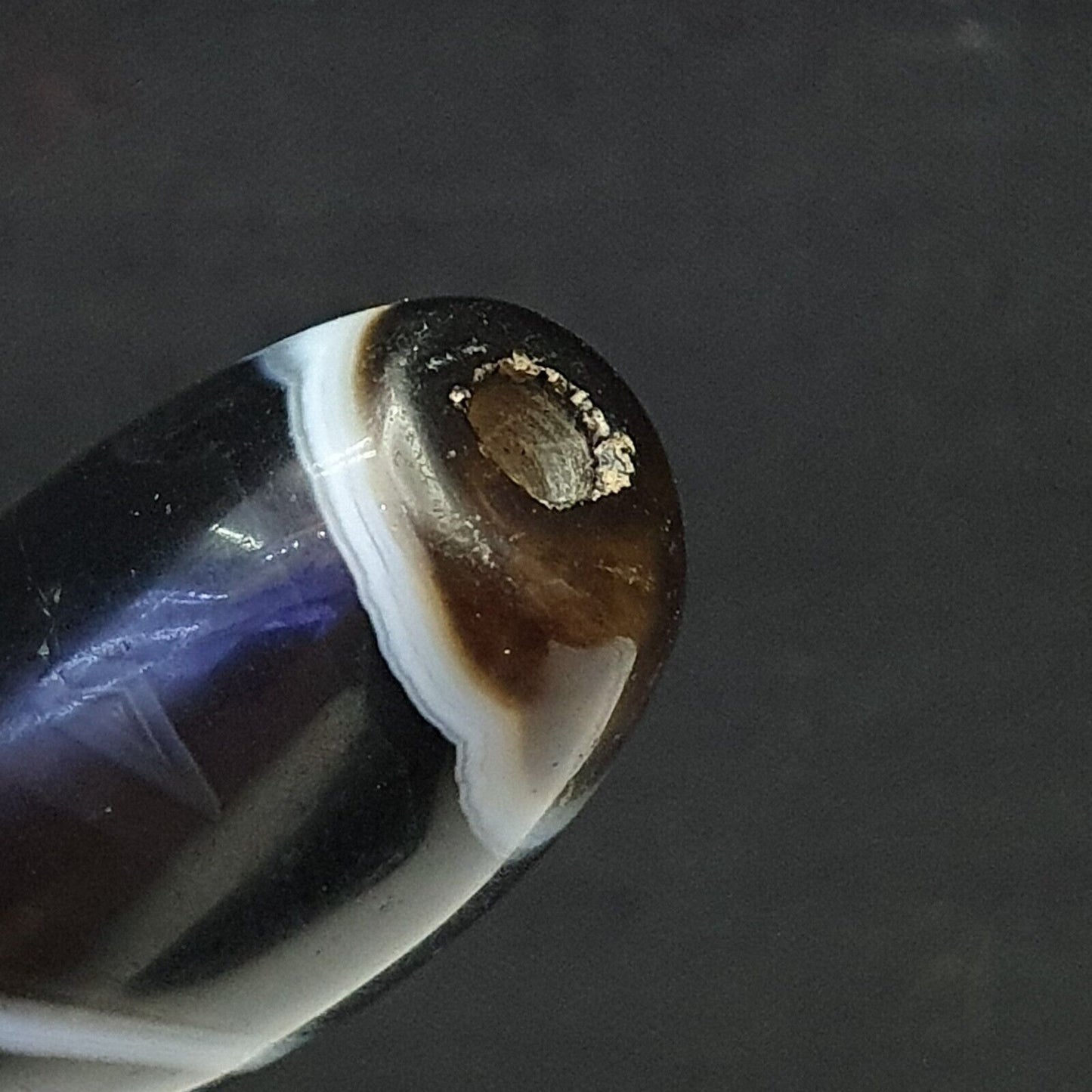 Antike indotibetische Achatperlen mit wunderschönem Muster, Amulettperle 29 mm x 15 mm