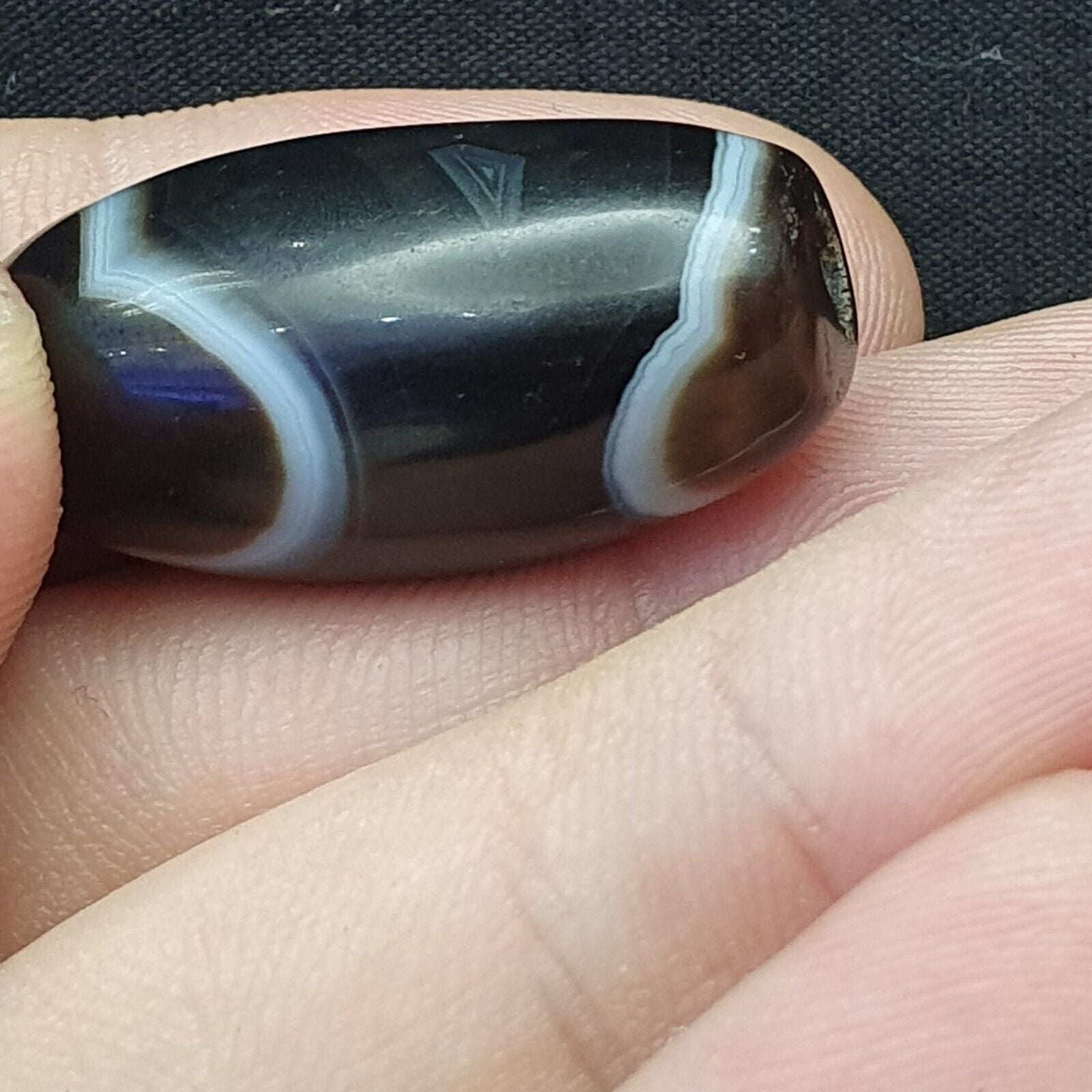 Antique Indo Tibetan Beautiful pattern Agate Beads, Amulet bead 29mm x 15mm