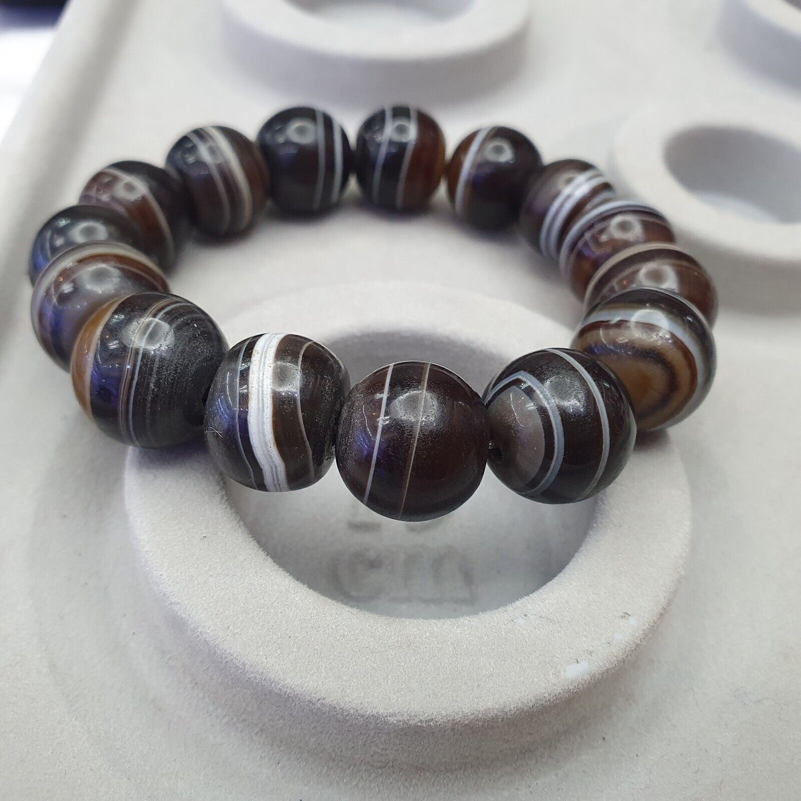 Antique Indo Tibetan Beads, Beaded Bracelet Amulet 15 Beads