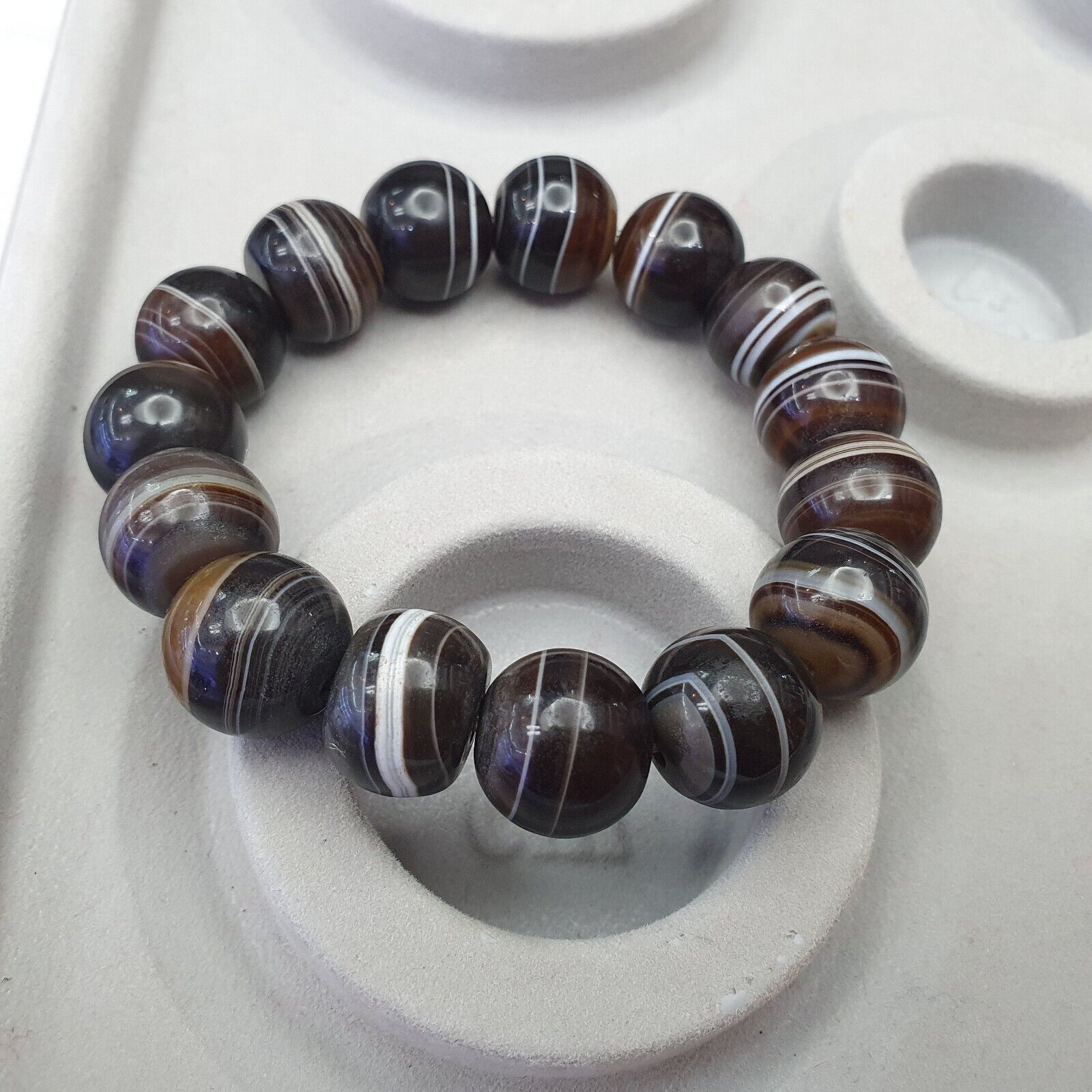Antique Indo Tibetan Beads, Beaded Bracelet Amulet 15 Beads