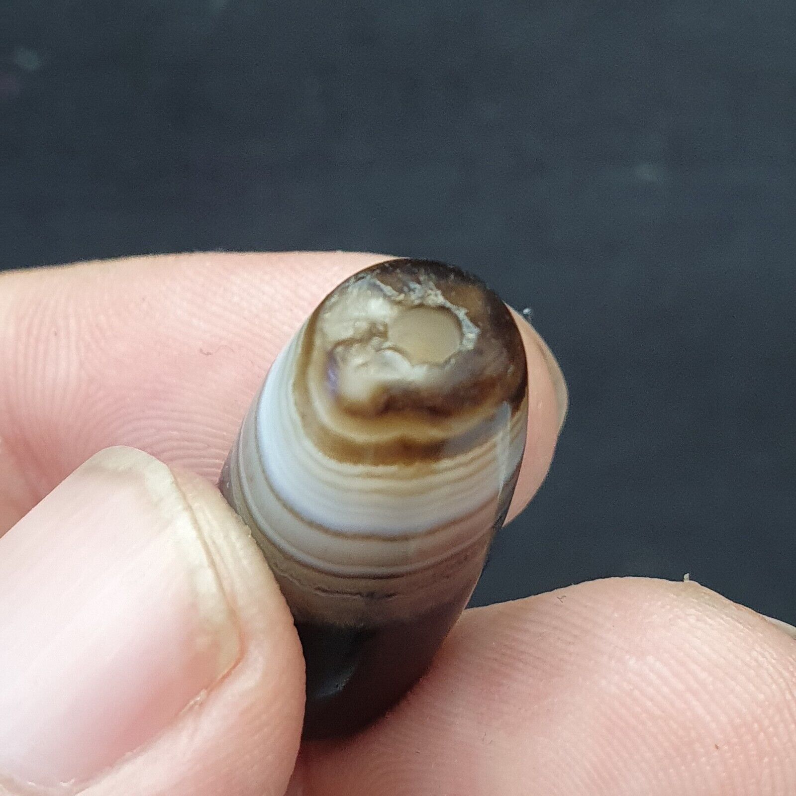 Ancient Old Himalayan Indo Tibetan Very Rare Agate Bead 27mm