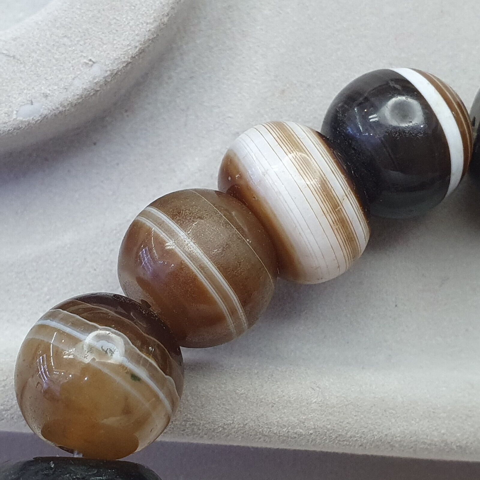 Antique Indo Tibetan Beads, Beaded Bracelet Amulet 15 Beads