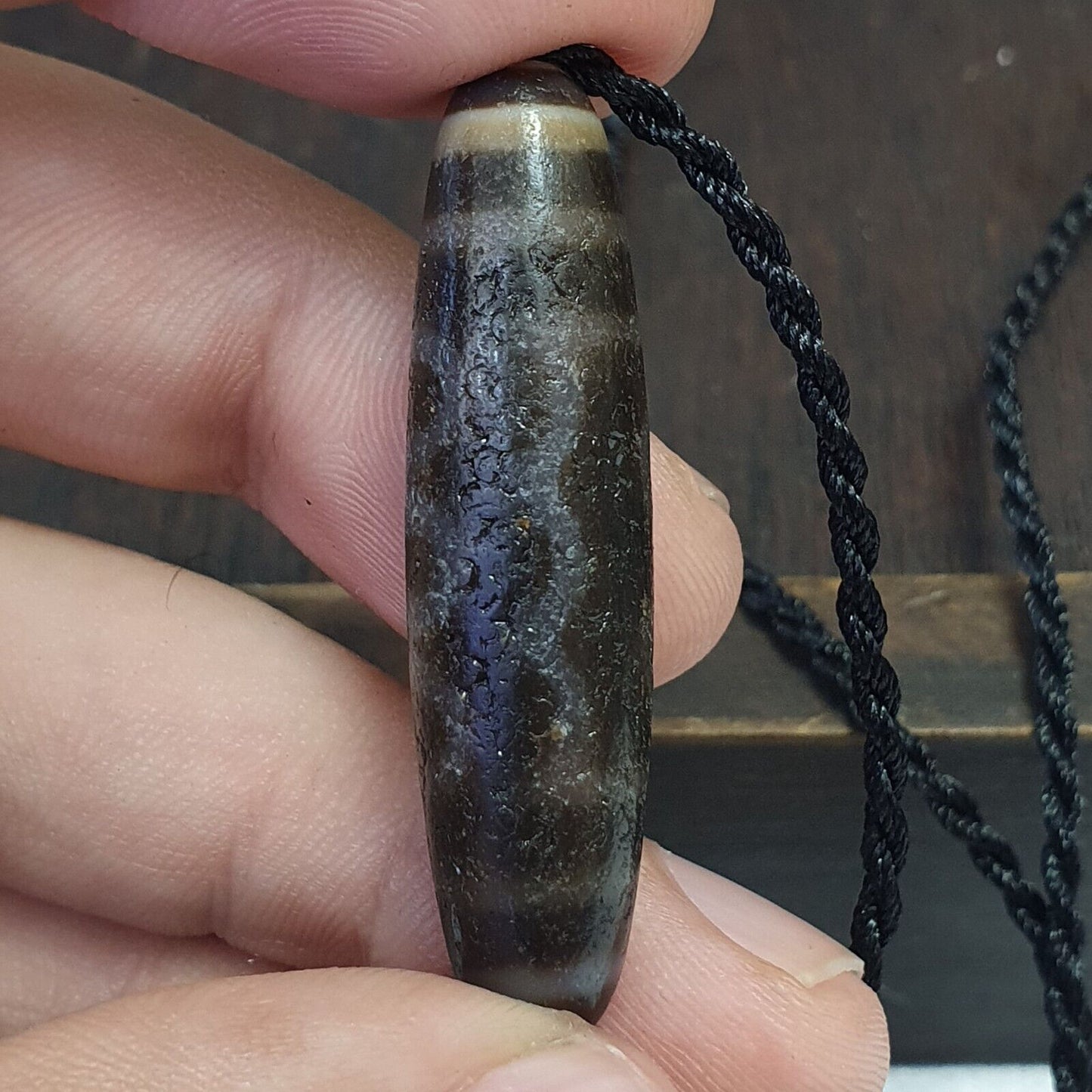 Himalaya Indo Tibetisch 5 Augen Wunderschöne Muster Dzi Amulett Perle