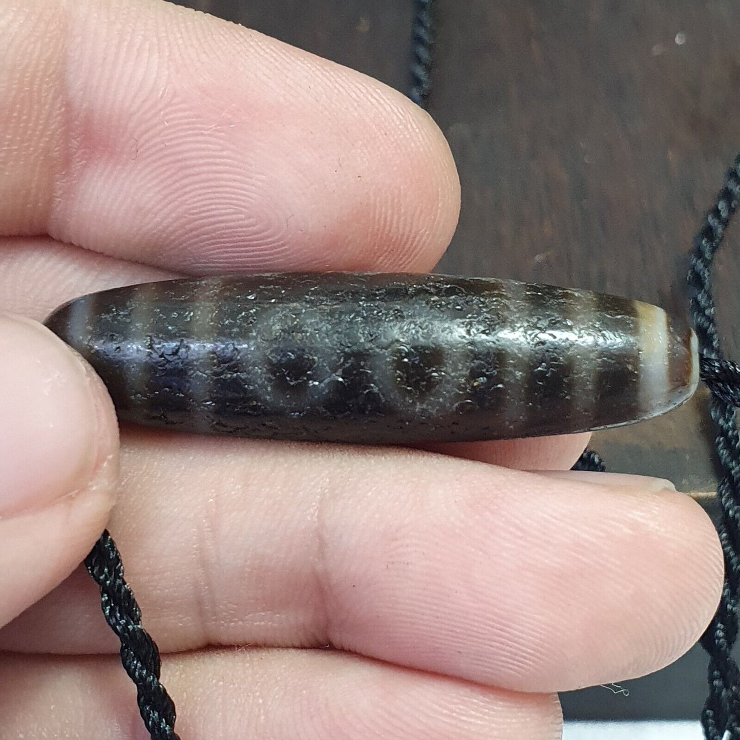 Himalaya Indo Tibetisch 5 Augen Wunderschöne Muster Dzi Amulett Perle