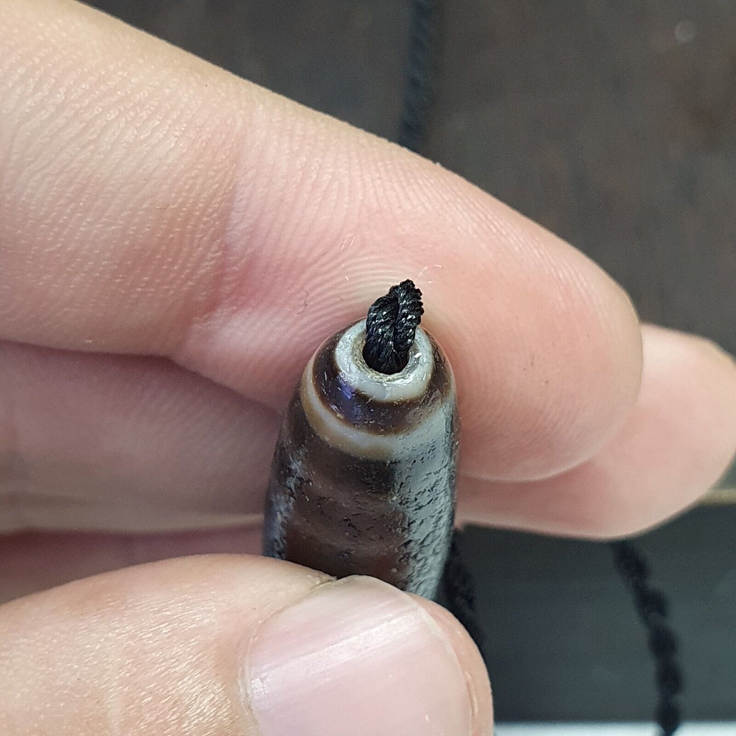 Himalaya Indo Tibetisch 5 Augen Wunderschöne Muster Dzi Amulett Perle