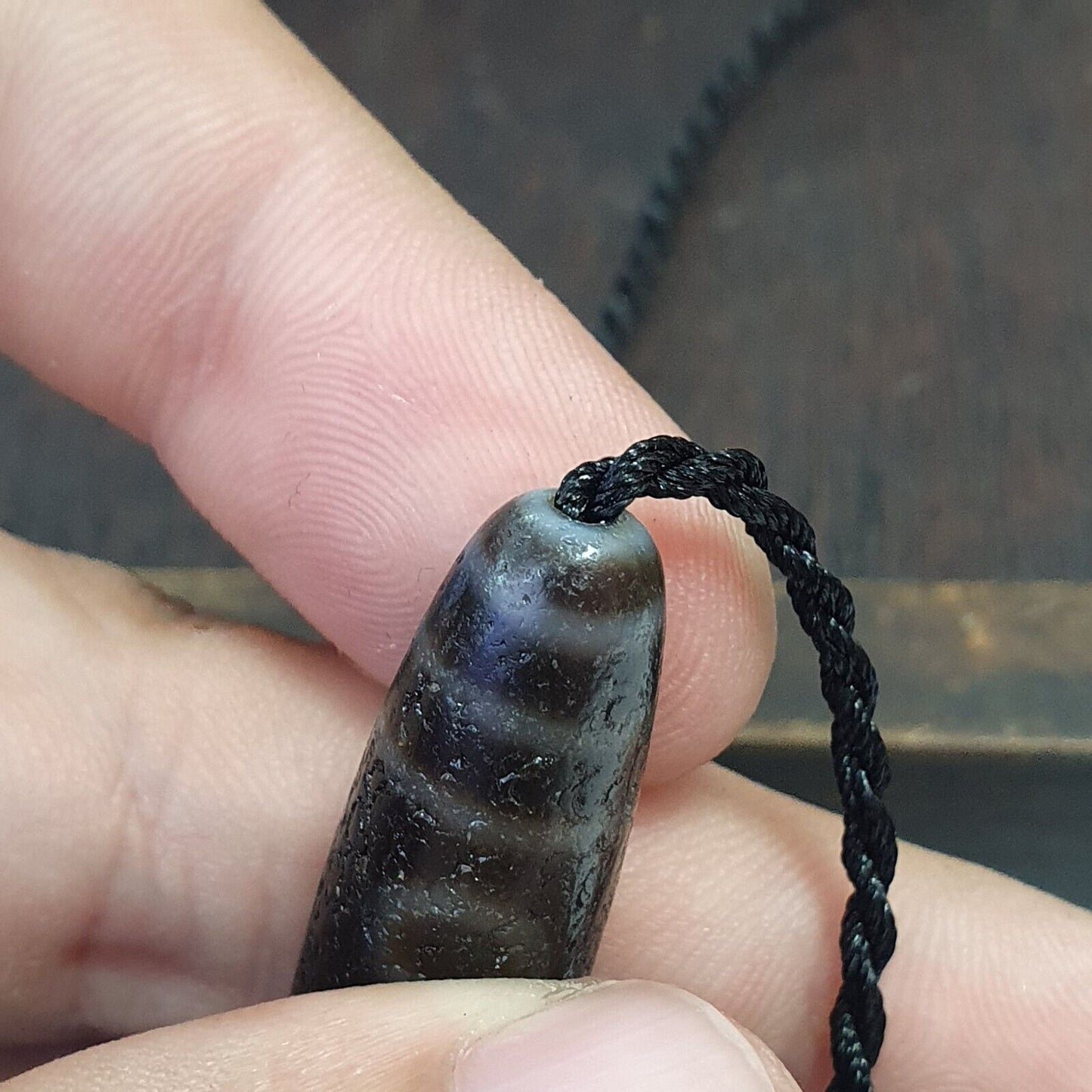 Himalaya Indo Tibetisch 5 Augen Wunderschöne Muster Dzi Amulett Perle