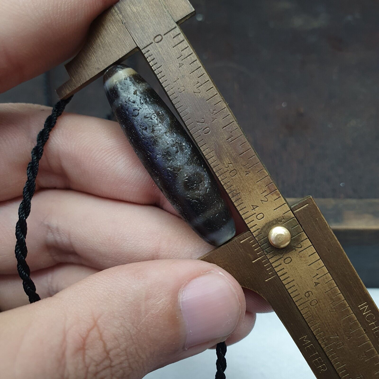 Himalayan Indo Tibetan 5 eyes Beautiful Patterns Dzi Amulet Bead