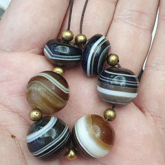 6 BEADS lot Himalayan Indo Tibetan Soleimani Amulet Beads