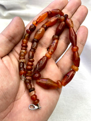 CARNELIAN African Mali Antique AGATE Beads Beaded Necklace